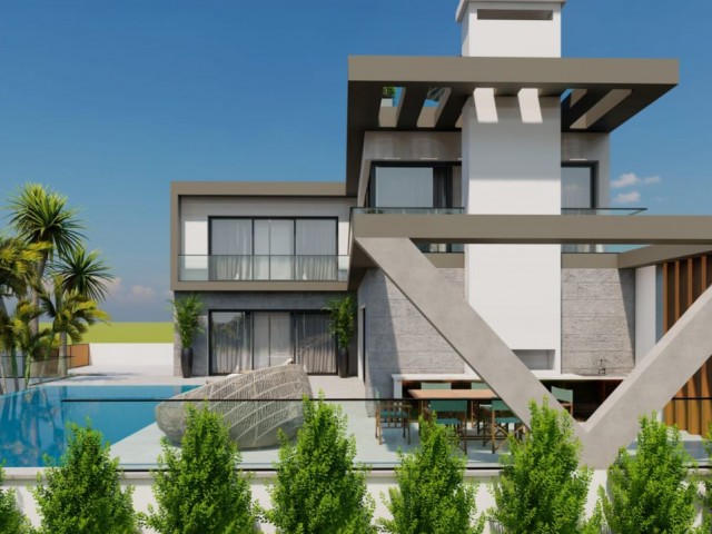 GIRNE/ CATALKOY'DE MUHTESEM 4 YATAK ODALI MODERN VILLA 