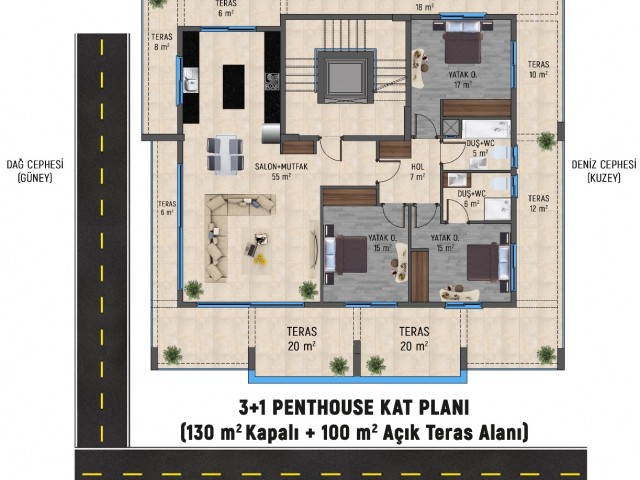 2+1 Flats for Sale in Girne Merkez Turkish Quarter ** 