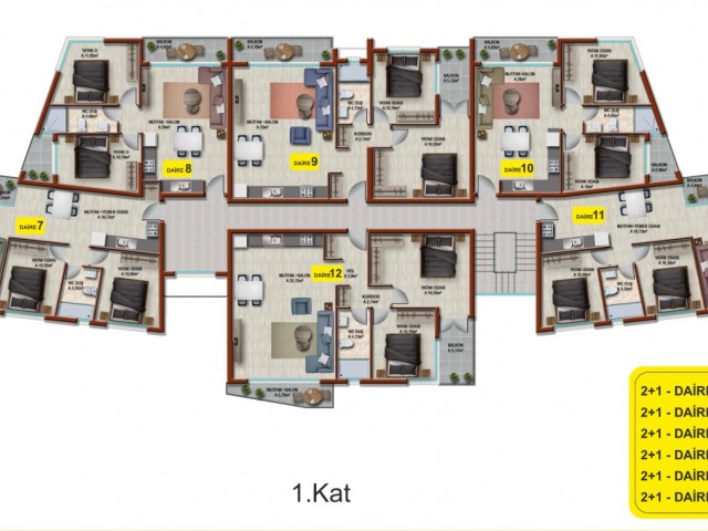 Zypern Kyrenia Lapta Zu Verkaufen 2+1 Lu Llogara Wohnungen ** 