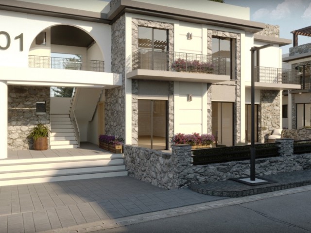 3 + 1 Terrace Floor and Garden Floor Ultra Luxury Apartments for Sale in the Comfort of Kıbrıs Kyrenia Çatalköy Villa ** 