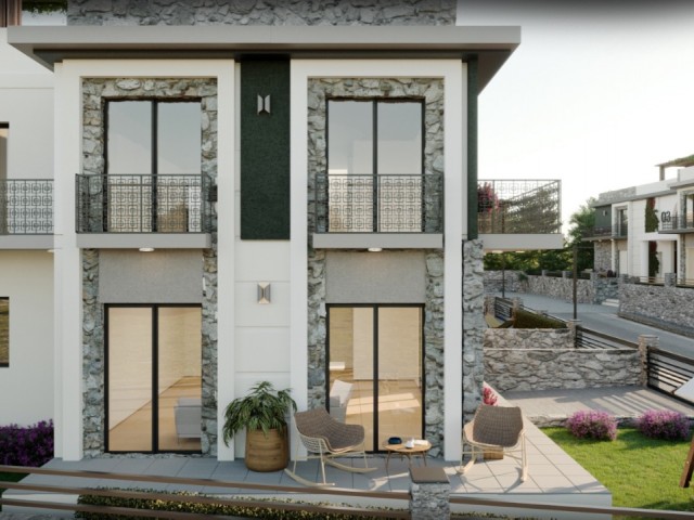 3 + 1 Terrace Floor and Garden Floor Ultra Luxury Apartments for Sale in the Comfort of Kıbrıs Kyrenia Çatalköy Villa ** 