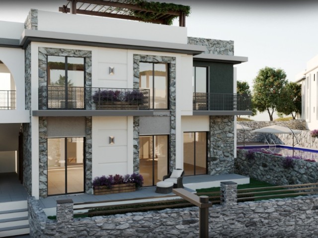 3 + 1 Terrace Floor and Garden Floor Ultra Luxury Apartments for Sale in the Comfort of Kıbrıs Kyrenia Çatalköy Villa ** 