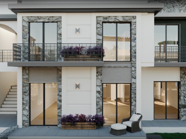 3 + 1 Terrace Floor and Garden Floor Ultra Luxury Apartments for Sale in the Comfort of Kıbrıs Kyrenia Çatalköy Villa ** 