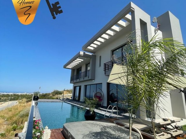 KYRENIA EDREMIT TE ULTRA LU LLOGARA FULL MOUNTAIN UND DENIZMANZARALI 4 + 1 MODERNE VILLA ZUM VERKAUF ** 