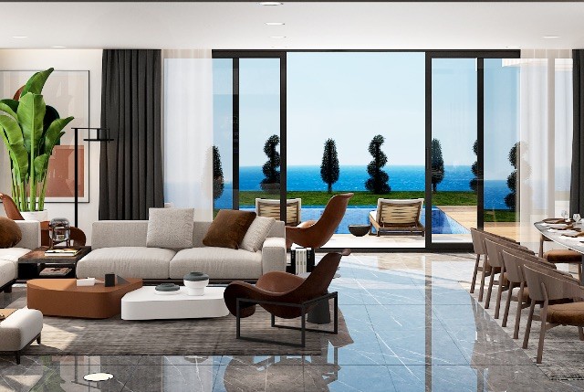 Luxury 4+1 Sea Front Villa Catalkoy, Girne For Sale