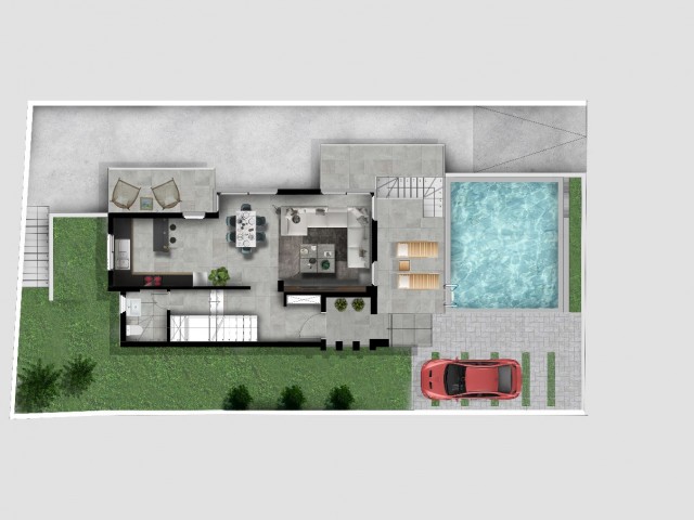 3 + 1 Villa Zum Verkauf In Alsancak ** 