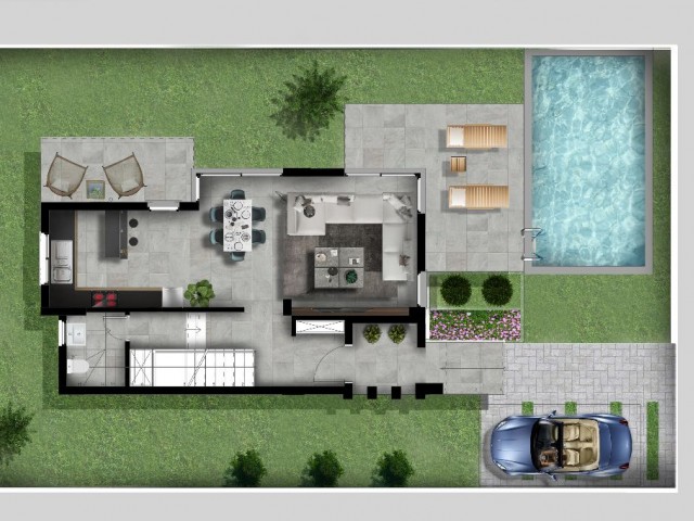 3 + 1 Villa Zum Verkauf In Alsancak ** 