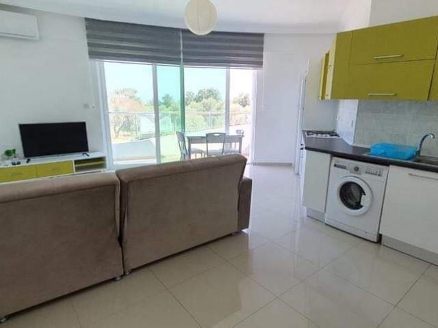 FIRSATT ✨ ..A FULLY FURNISHED 1 + 1 APARTMENT WITH A TERRACE OF 60m2 INDOOR AREA 40m2 WITH A GREAT VIEW, SUITABLE FOR AN EQUIVALENT LOAN OF KOCHAN IN THE KARAOGLANOGLU DISTRICT OF KYRENIA ** 