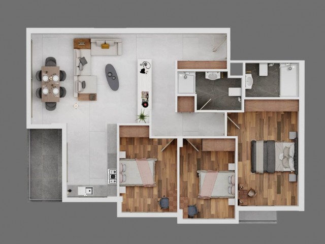 3+1 LUXUS-WOHNUNG ZUM VERKAUF MIT HERRLICHEM BERG-UND MEERBLICK, ÜBERDACHTER PARKPLATZ UND GEWERBEGENEHMIGUNG AUF ZYPERN KYRENIA BELLAPAIS STRAßE ** 