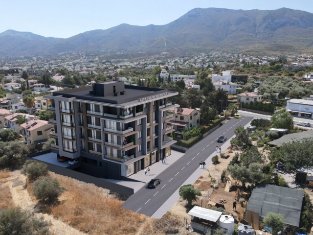 CYPRUS KYRENIA 3 + 1 LUXURY APARTMENT FOR SALE ON BELLAPAIS ROAD WITH MAGNIFICENT MOUNTAIN AND SEA VIEWS, INDOOR PARKING AND COMMERCIAL PERMIT ** 