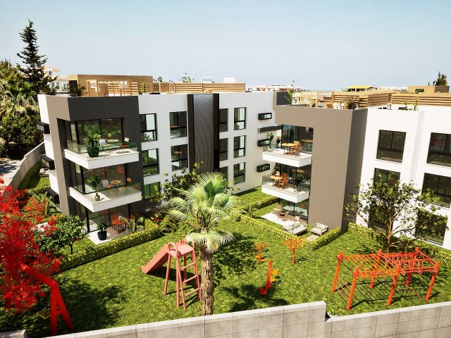 2+1 LUXURIOUS FLATS FOR SALE IN KYRENIA ALSANCAK, CYPRUS, WITHIN A COMPLETE WITH MOUNTAIN AND SEA VIEW