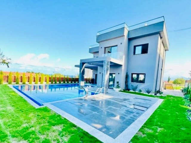 5+2 ULTRALUX VILLA WITH PRIVATE POOL FOR SALE, WITH STUNNING MOUNTAIN AND SEA VIEW IN CIKLOS, GIRNE, CYPRUS