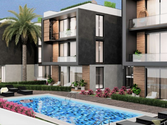 LUXURIÖSES PROJEKT MIT GARTEN- UND TERRASSENOPTIONEN INNERHALB DES GRUNDSTÜCKS MIT POOL IN ALSANCAK, ZYPERN