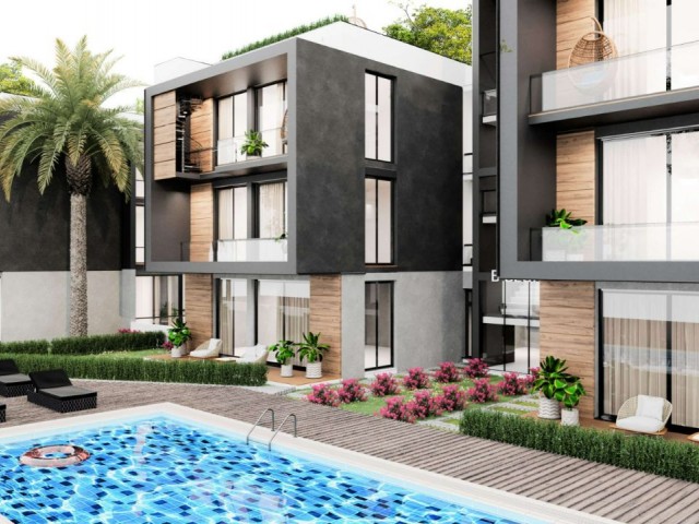 LUXURIOUS PROJECT OFFERING GARDEN AND TERRACE OPTIONS INSIDE THE SITE WITH POOL IN ALSANCAK, CYPRUS