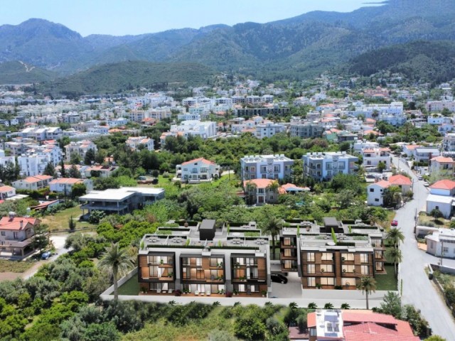 2+1 LUXURIOUS FLATS FOR SALE IN ALSANCAK, CYPRUS, WITH POOL, CLOSED PARKING AND ELEVATOR, OPTIONS WITH PRIVATE GARDEN OR TERRACE