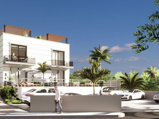 1+1 FLATS WITH MOUNTAIN AND SEA VIEW AND POOL IN CYPRUS GIRNE ÇATALKÖY