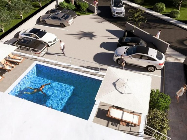 1+1 FLATS WITH POOL FOR SALE IN CYPRUS GIRNE ÇATALKÖY WITH MOUNTAIN AND SEA VIEW