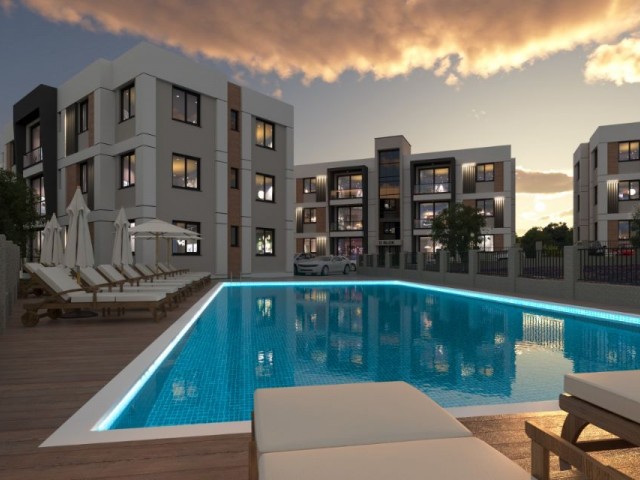 1+1 FLATS FOR SALE IN A SITE WITH MOUNTAIN AND SEA VIEWS AND POOL IN CYPRUS GIRNE LAPTA REGION