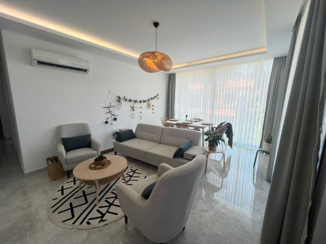 FULLY FURNISHED 3+1 LUXURY FLAT FOR SALE IN DOĞANKÖY, CYPRUS, GIRNE, WITH MOUNTAIN AND SEA VIEWS