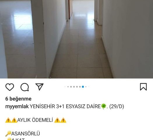 YENİŞEHİR'DE 2500 TL'YE AYLIK ÖDEMELİ 3+1 EŞYASIZ KİRALIK OFİS