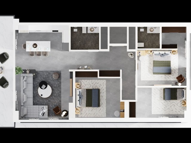 3+1 Flat For Sale In Querencia Complex In Iskele Long Beach