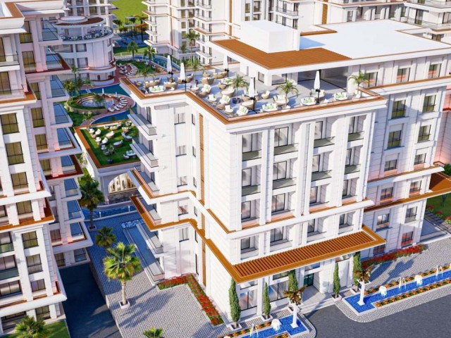 Iskele Long Beach Havuzlu Site İçerisinde 1+1 Daire 84 ay faizsiz taksitle