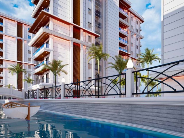 1+1-Apartment in einem Komplex mit Pool in Iskele, Long Beach