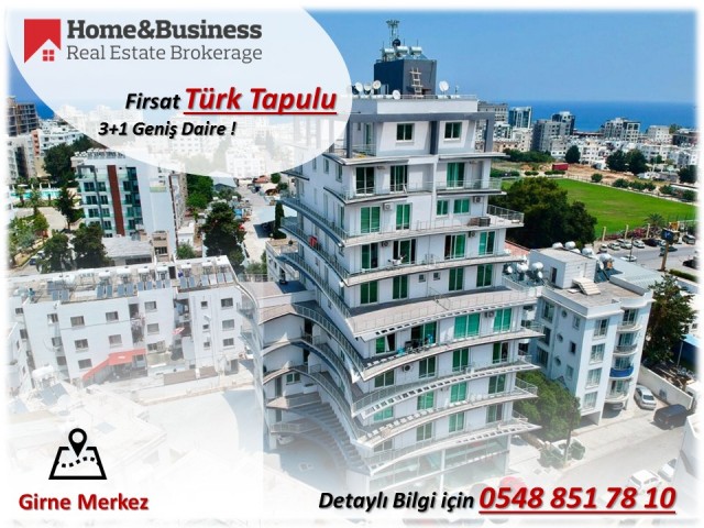 KKTC GİRNE MERKEZDE SATILIK TÜRK TAPULU 3+1 DAİRE