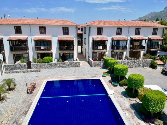 1 + 1 APARTMENT FOR SALE IN KYRENIA OZANKOY REGION OF TRNC ON A SITE WITH A POOL ** 
