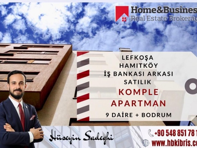 LEFKOŞA HAMİTKÖY BÖLGESİNDE İŞ BANKASI ARKASI SATILIK KOMPLE APARTMAN