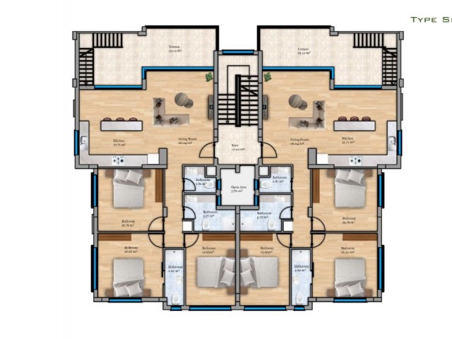 3+1 FLATS FOR SALE FOR LIVING AND COMMERCIAL PURPOSE IN A NEW PROJECT IN KYRENIA ALSANCAK! ** 