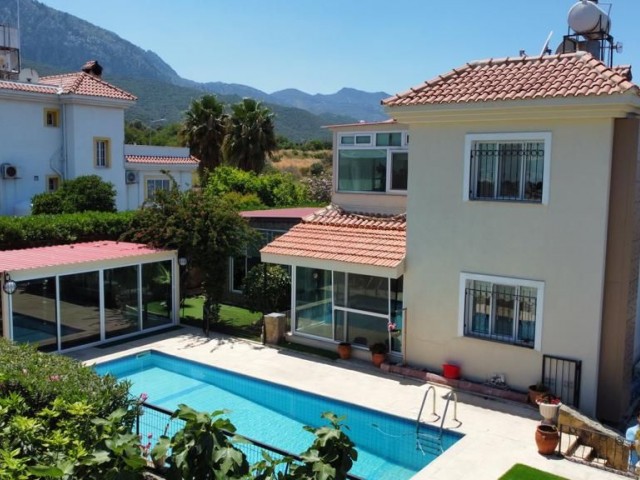 LUXURY VILLA WITH POOL FOR SALE WITH SEA VIEW THAT DOES NOT CLOSE THE WAY ON THE RING ROAD IN KYRENIA! ** 