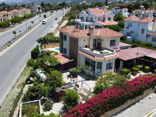 LUXURY VILLA WITH POOL FOR SALE WITH SEA VIEW THAT DOES NOT CLOSE THE WAY ON THE RING ROAD IN KYRENIA! ** 