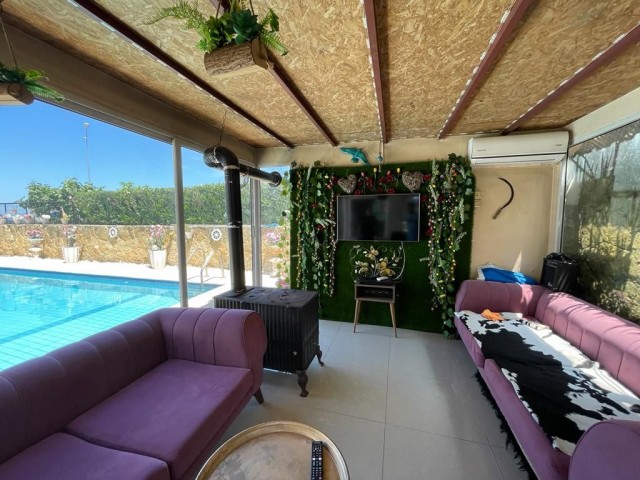 LUXURY VILLA WITH POOL FOR SALE WITH SEA VIEW THAT DOES NOT CLOSE THE WAY ON THE RING ROAD IN KYRENIA! ** 