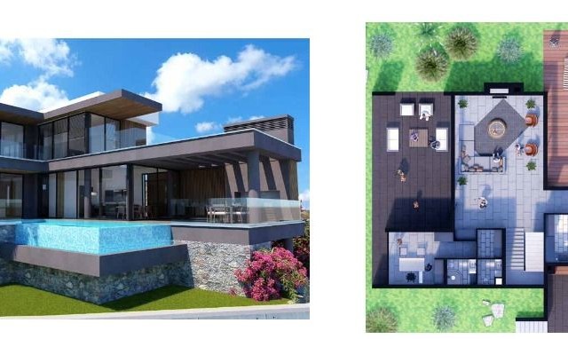 VILLAS FOR SALE WITH SUPER LUXURY VIEWS IN KYRENIA BELLAPAIS ** 