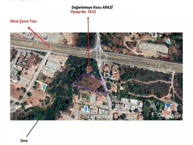 زمین برای فروش با نمایی از سند مالکیت ترکیه در جاده کمربندی گیرنه ** 