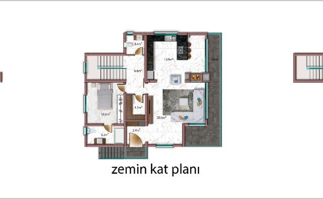 4+1 UND 4+2 TRIPLEX-VILLEN MIT TÜRKISCHER URKUNDE ZU VERKAUFEN IN ÇATALKÖY, KYRENIA!