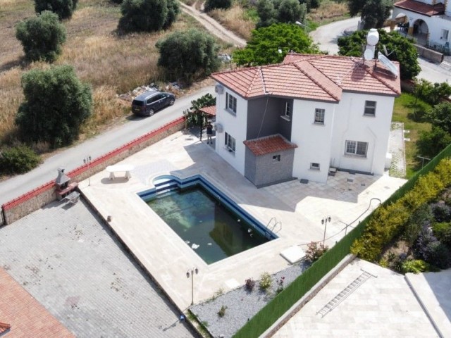 4+1 Detached Villa with Private Swimming Pool in a Large Detached Garden for Sale in Ozanköy..