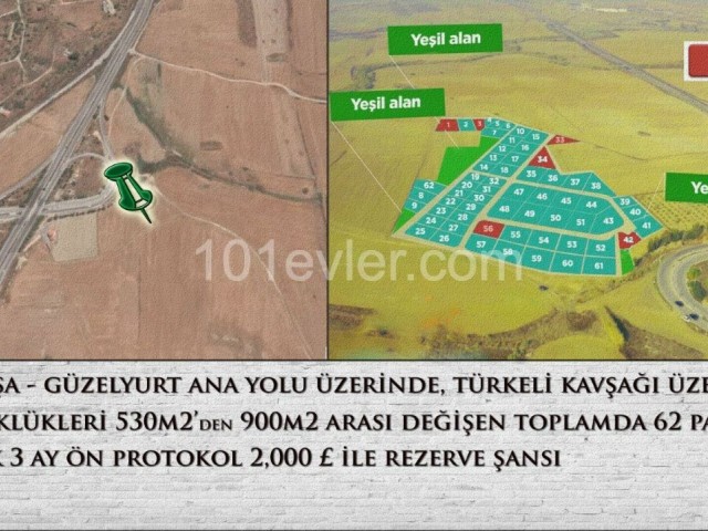 Land for sale between 530m2 and 900m2 in Nicosia Turkeli ** 