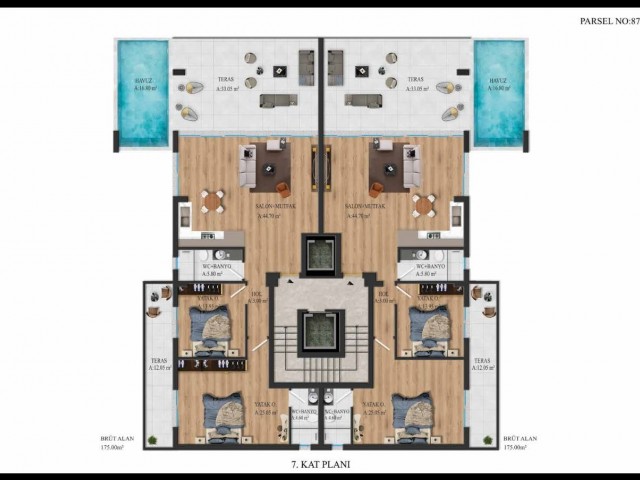 Zu verkaufen 2+1 und 2+1 Wohnungen mit Schwimmbad und doublex Wohnungen mit Schwimmbad in Kyrenia Centre