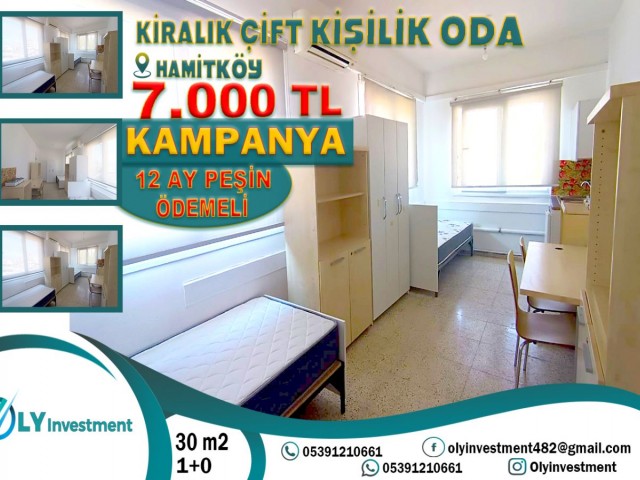 KİRALIK ÇİFT KİŞİLİK ODA HAMİTKÖY/LEFKOŞA/K.K.T.C. (KAMPANYA FİYATIMIZ : 7.000 TL) (KİŞİ BAŞI : 3.50