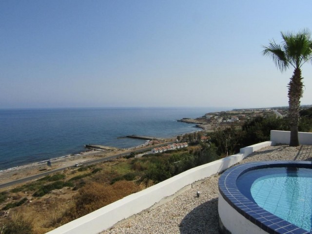 'Executive 3 bedroom Private VILLA, Perfect cliff top location situated directly above the shoreline giving amazing SEA VIEWs and sunsets. Very secluded, Private 10m x 5m infinity pool with separate 2m x 2m paddling pool. Large terraces, shade, Poolside WC and shower facilities. Stone BBQ, Off road 