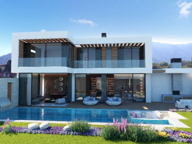 Bellapais'te Havuzlu Salonlu Eşsiz Modern VIP Villa ** 