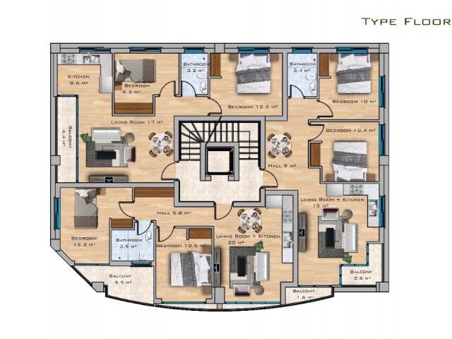 GİRNE MERKEZDE PROJE AŞAMASINDA SATILIK 2+1 DAİRELER