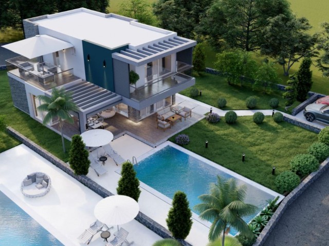 4+1 VILLEN MIT PRIVATEM POOL ZUM VERKAUF IN KYRENIA/ALAGADİ IN DER PROJEKTPHASE