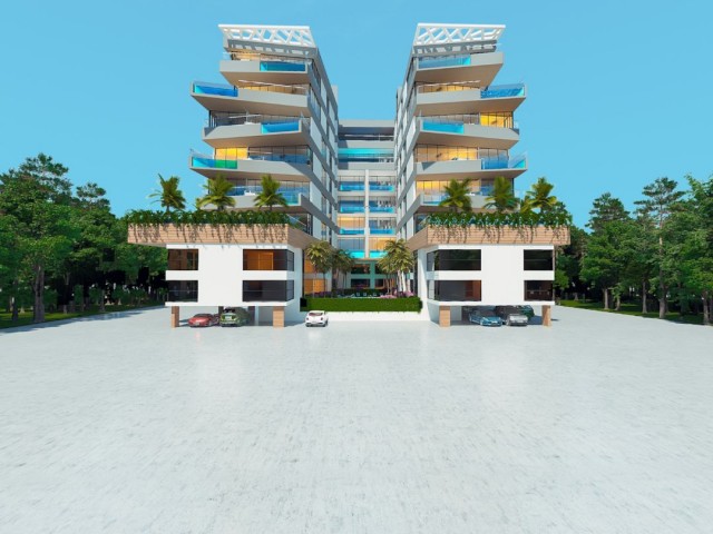 FLATS FOR SALE IN KYRENIA WITH PRIVATE BALCONY AND POOL UNDER THE PROJECT PHASE