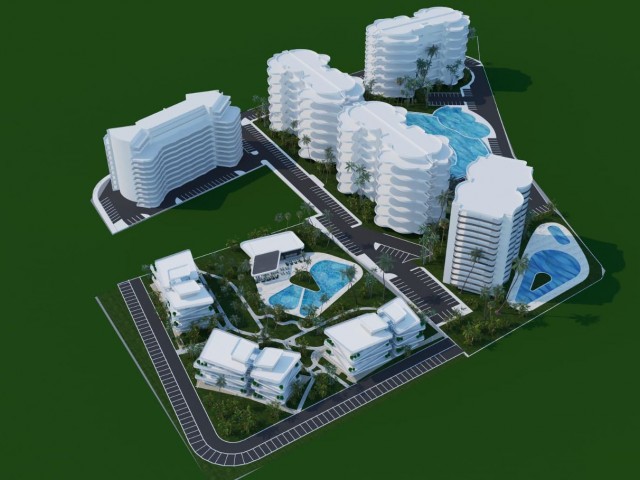 STUDIO/1+1/2+1 FLATS FOR SALE IN THE PROJECT PHASE IN İSKELE/LONG BEACH