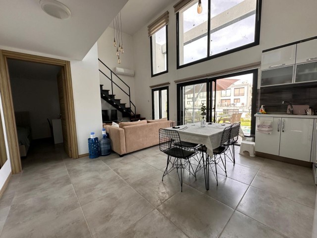 FULLY FURNISHED 2+1 LOFT FLAT FOR SALE IN A SITE WITH SHARED POOL IN GİRNE/ALSANCAK