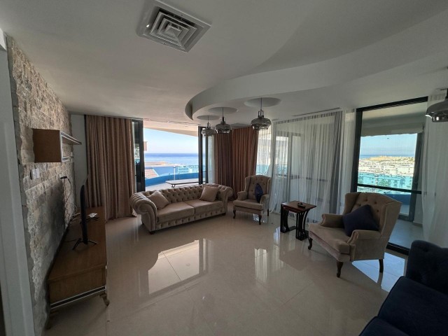 4+1 RESIDENCE FLAT WITH FULL SEA VIEW FOR RENT IN KYRENIA CENTER