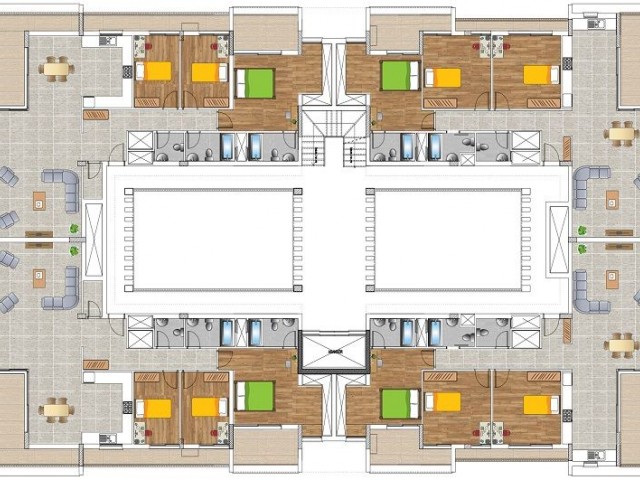 Zum Verkauf im Zentrum von Kyrenia 1+1 2+1 3+1 Wohnungen und Penthäuser ** 